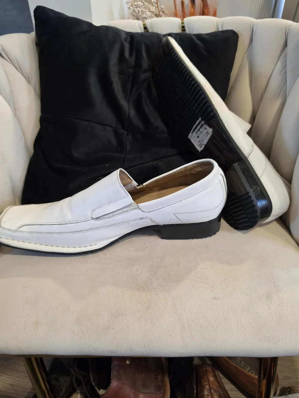 Men's Slip-On Dress Loafers in White